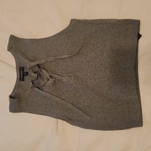 GUESS Women's Crop Lace up Tank Gray Size Medium with shorts size medium